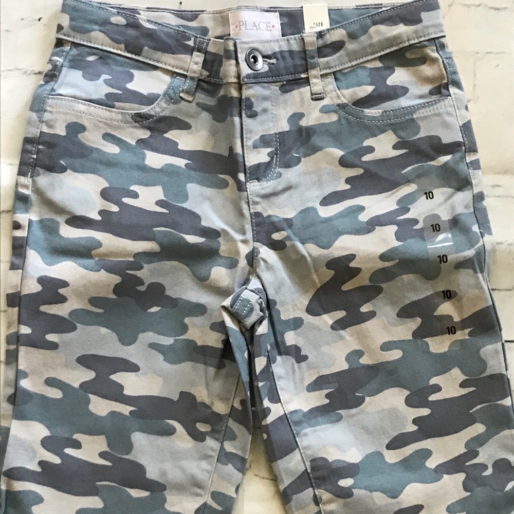 Girls camo jean shorts 10 Place Camouflage Bermuda denim summer shorts new